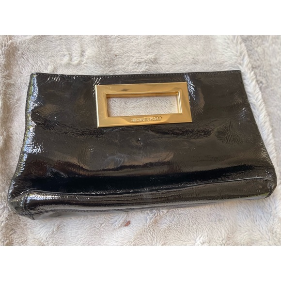 Michael Kors clutch Black Glazed Python Embossed Leather - Picture 2 of 6